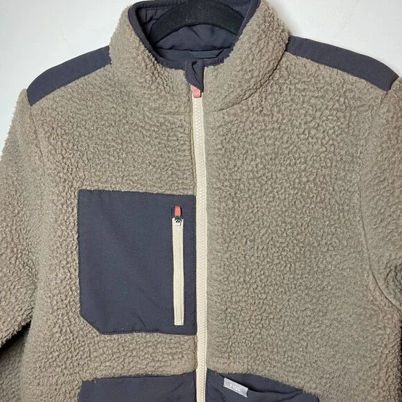 Figs On-Shift Sherpa Jacket Cacao Brown Small Warm Thermal Fleece Nurse Doctor - Picture 8 of 12